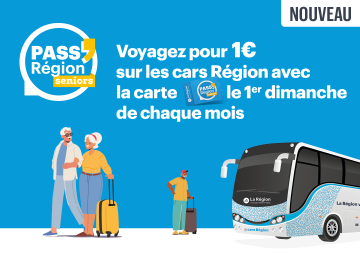 Voyagez pour 1€ sur les cars Région avec la carte PASS Région seniors le 1er dimanche de chaque mois