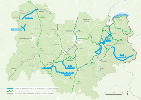 Carte véloroutes Région